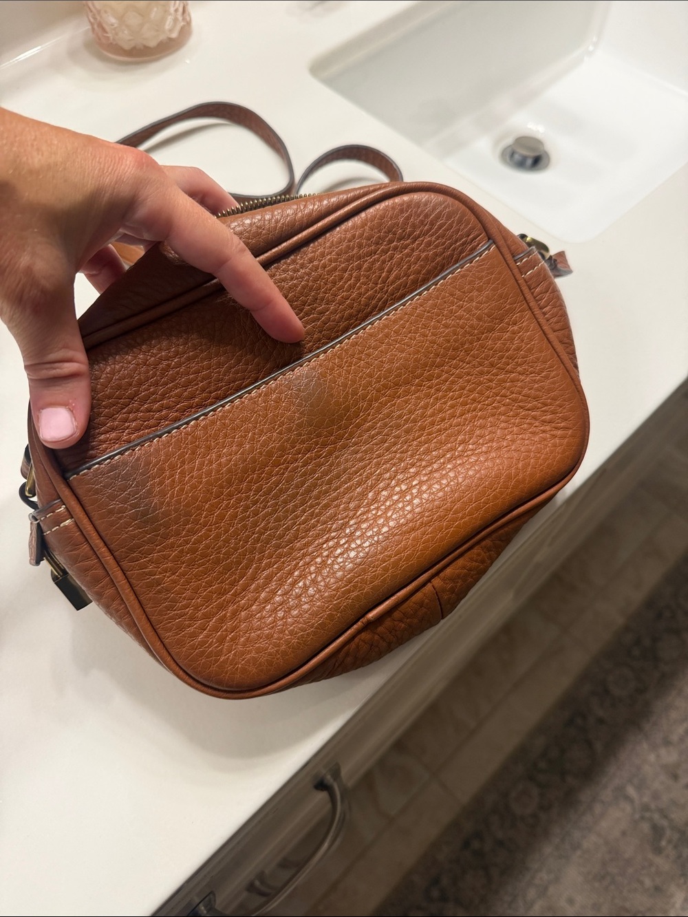 J. Crew Tan Leather Crossbody Bag - Picture 12 of 12